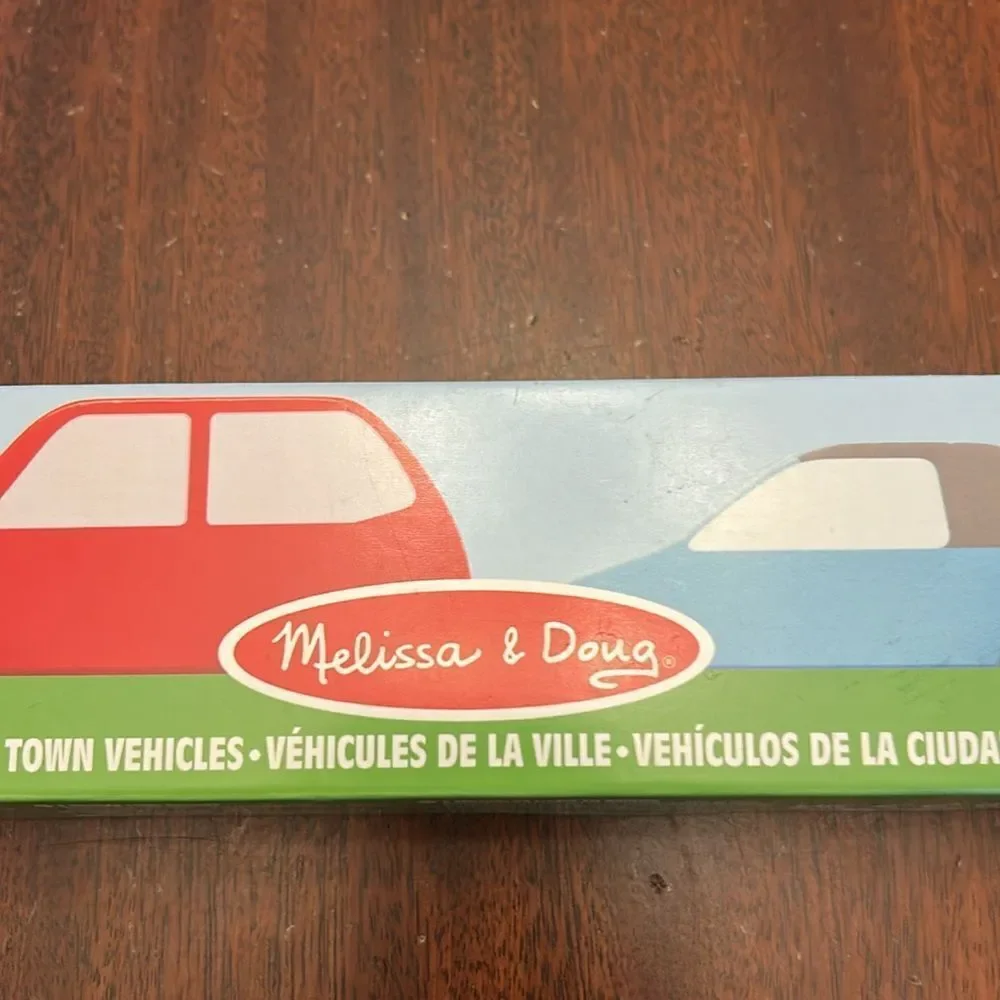 COPY - Melissa & Doug wooden town vehicles Ages 3+ NIB